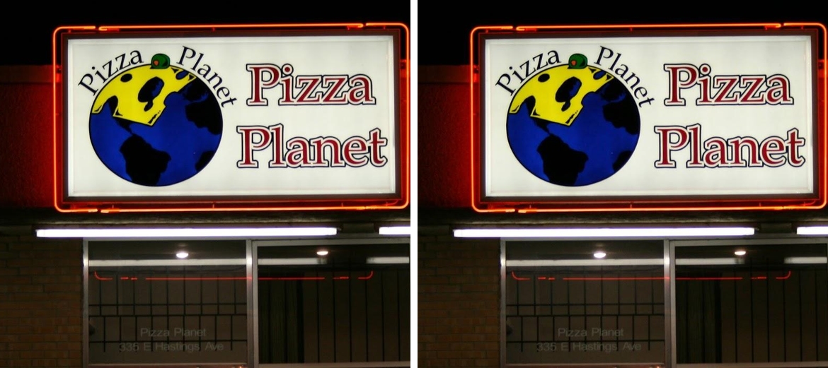 Pizza Planet Menu